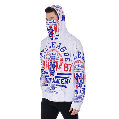 LCM23 NYC League All-Over Print Men's Pullover Hoodie With Mask