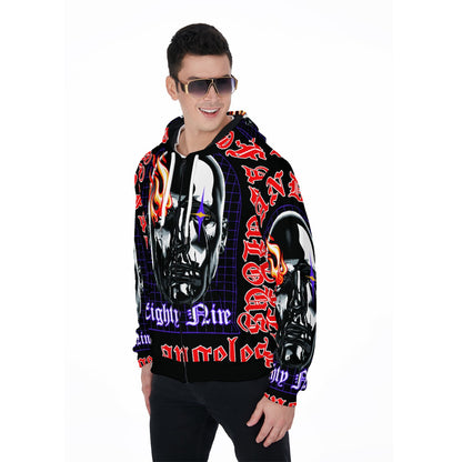 LCM23 89' All-Over Print Zip Up Hoodie With Pocket