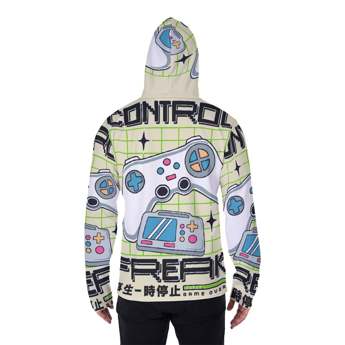 LCM23 Game Over All-Over Print Men's Pullover Hoodie With Mask