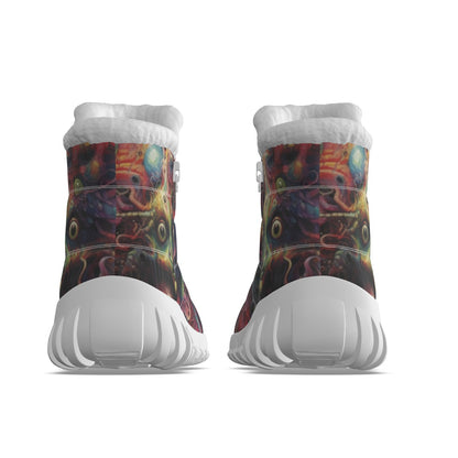 LCM23 Creepy Creepy All-Over Print Women's Zip-up Snow Boots