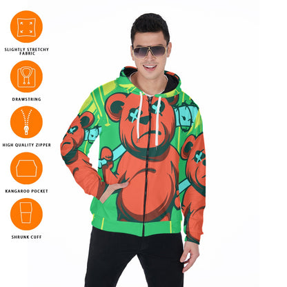 LCM23 Say What?  All-Over Print Zip Up Hoodie With Pocket