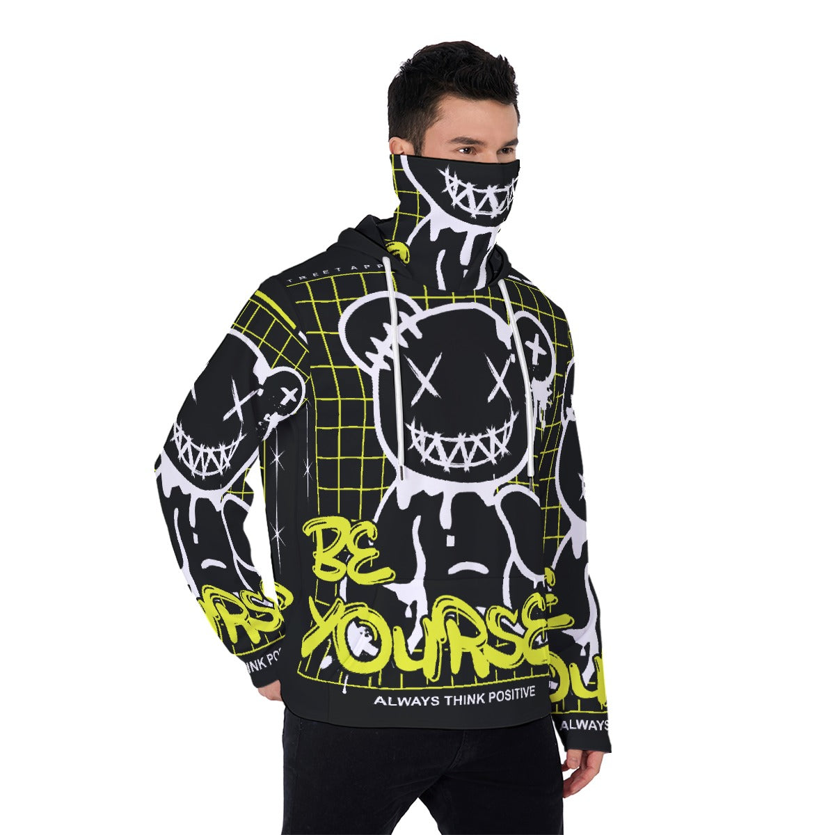 LCM23 Be Yourself All-Over Print Men's Pullover Hoodie With Mask