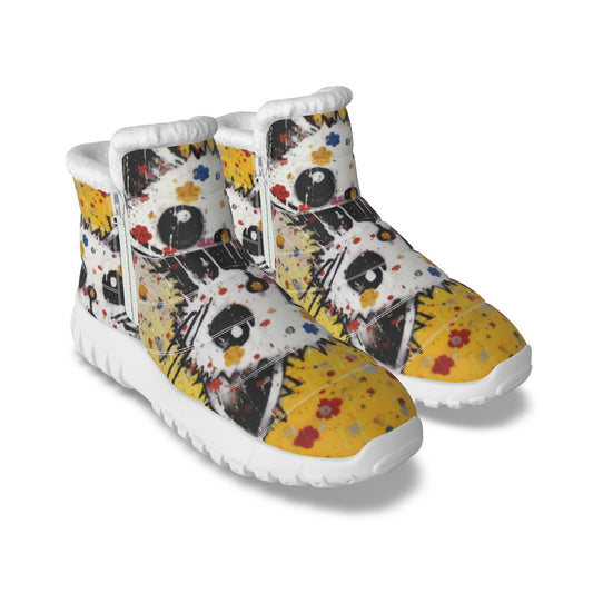 LCM23 Pretty Kitty All-Over Print Women's Zip-up Snow Boots