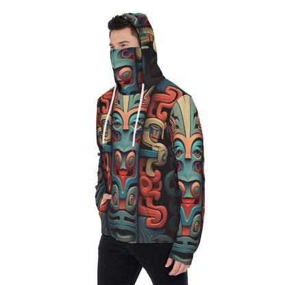 LCM23 Tribal One All-Over Print Men's Pullover Hoodie With Mask