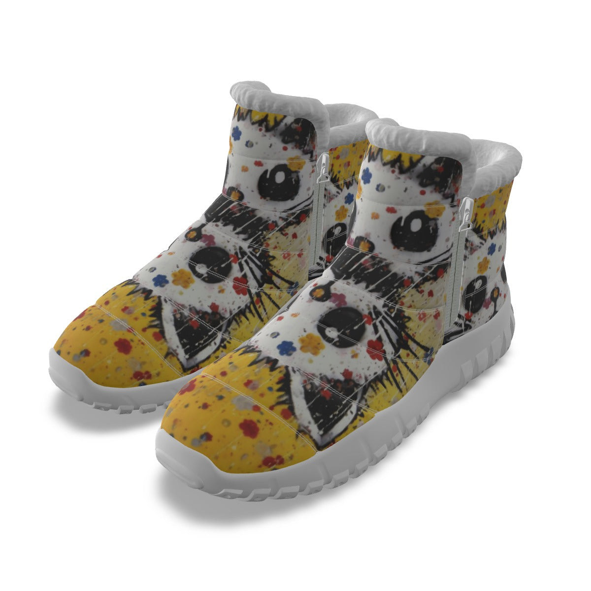 LCM23 Pretty Kitty All-Over Print Women's Zip-up Snow Boots