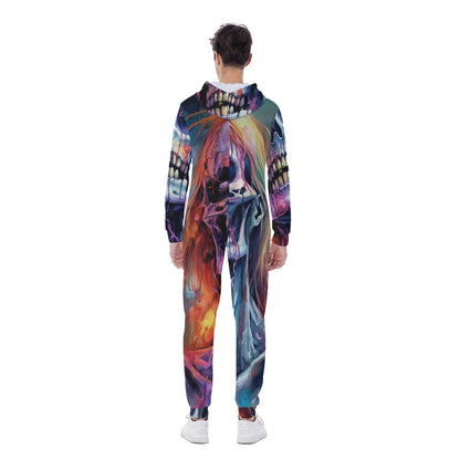 LCM23 She Zombie All-Over Print Men's Hooded Jumpsuit