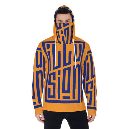 LCM23 Illusion All-Over Print Men's Pullover Hoodie With Mask