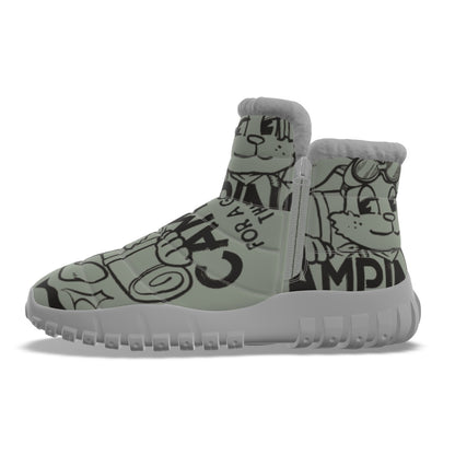 LCM23 Cartoony Mood All-Over Print Women's Zip-up Snow Boots