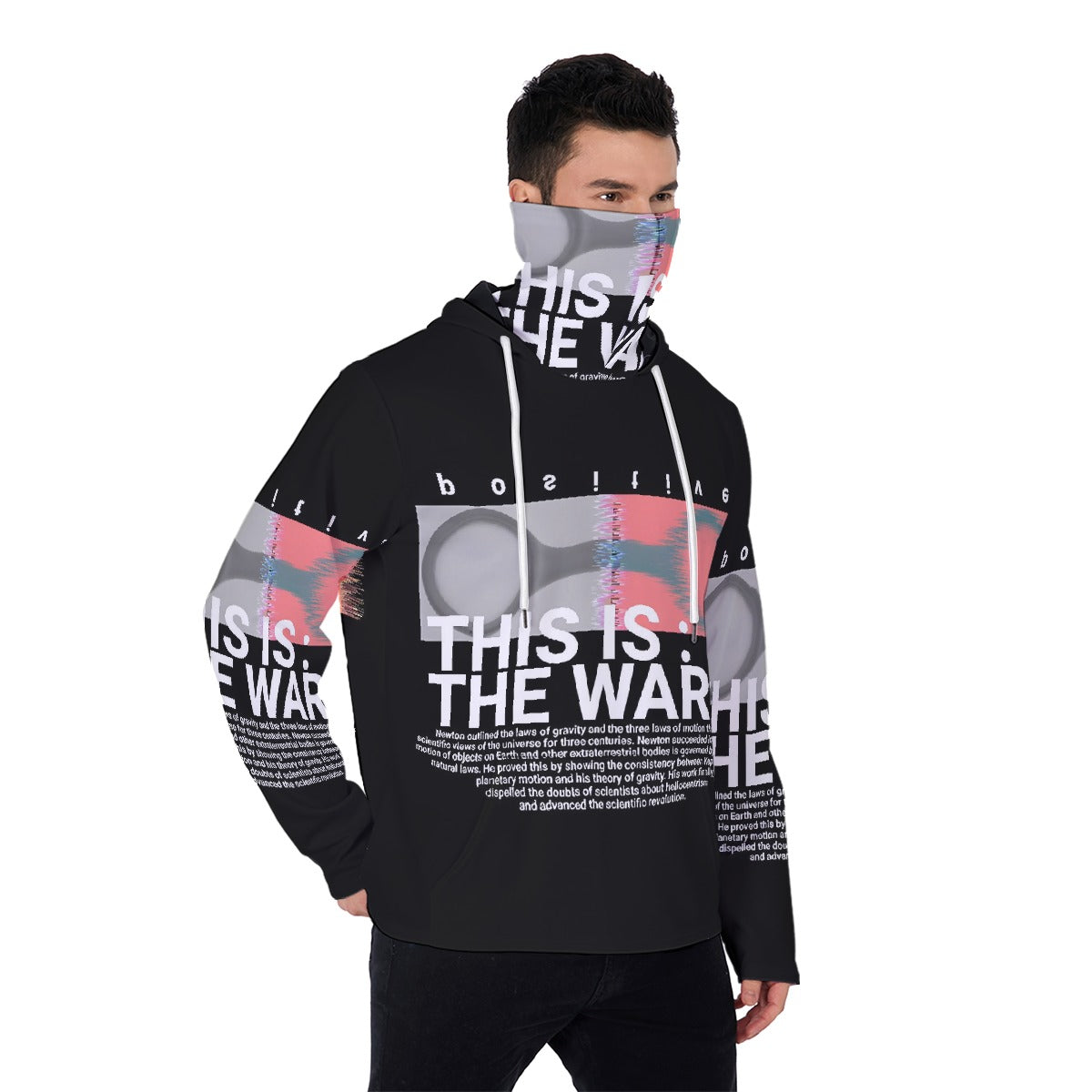 LCM23 This Is The War All-Over Print Men's Pullover Hoodie With Mask