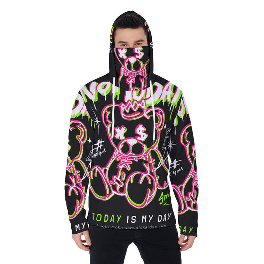 LCM23 Today Is My Day All-Over Print Men's Pullover Hoodie With Mask