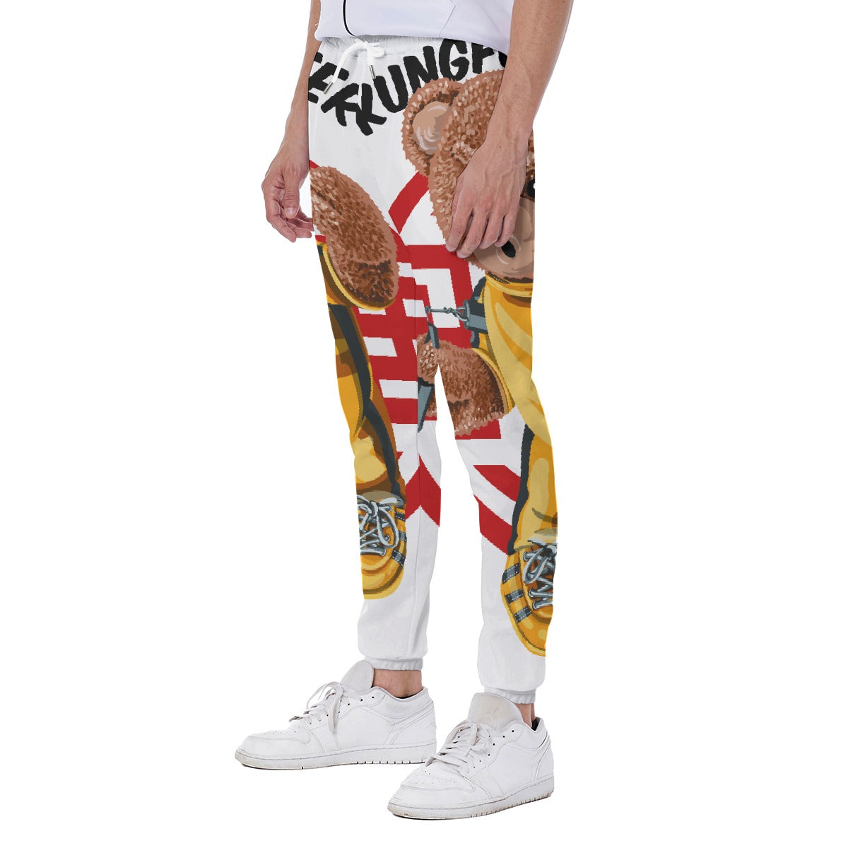 LCM23 Nunchuck Teddy All-Over Print Men's Closed Bottom Light Weight Jogger