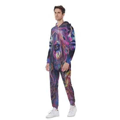 LCM23 Zombie Walker All-Over Print Men's Hooded Jumpsuit