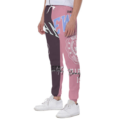 LCM23 Collegiate All-Over Print Men's Closed Bottom Light Weight Jogger