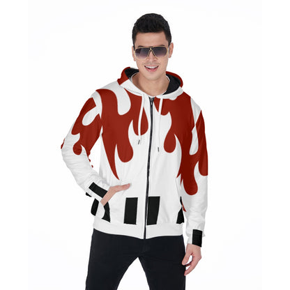 LCM23 Stripes All-Over Print Zip Up Hoodie With Pocket