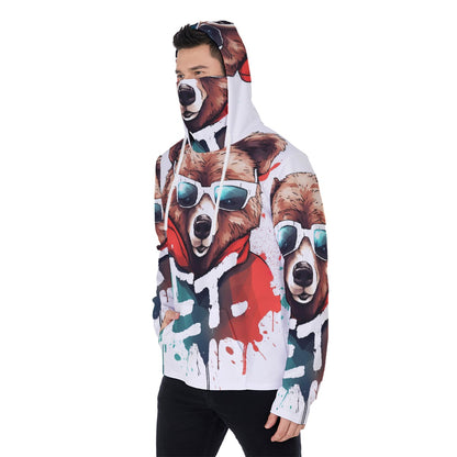 LCM23 ET Teddy All-Over Print Men's Pullover Hoodie With Mask