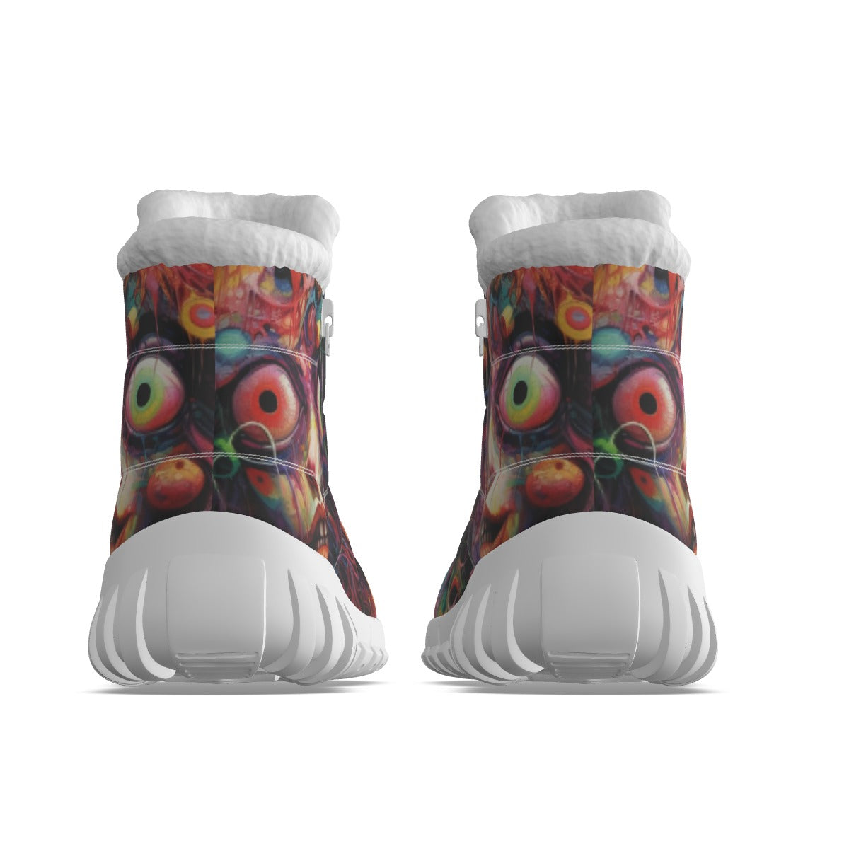 LCM23 Eyes Creepy All-Over Print Women's Zip-up Snow Boots