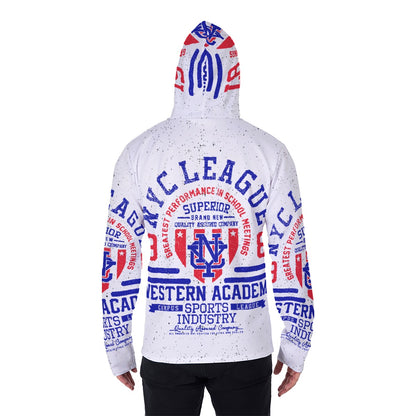 LCM23 NYC League All-Over Print Men's Pullover Hoodie With Mask