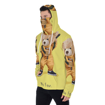 LCM23 Teddy No Fear All-Over Print Men's Pullover Hoodie With Mask