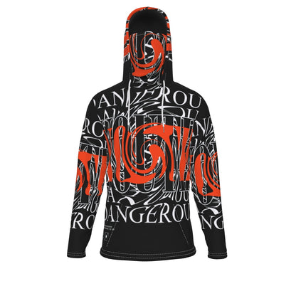 LCM23 Dangerous Spiral All-Over Print Men's Pullover Hoodie With Mask