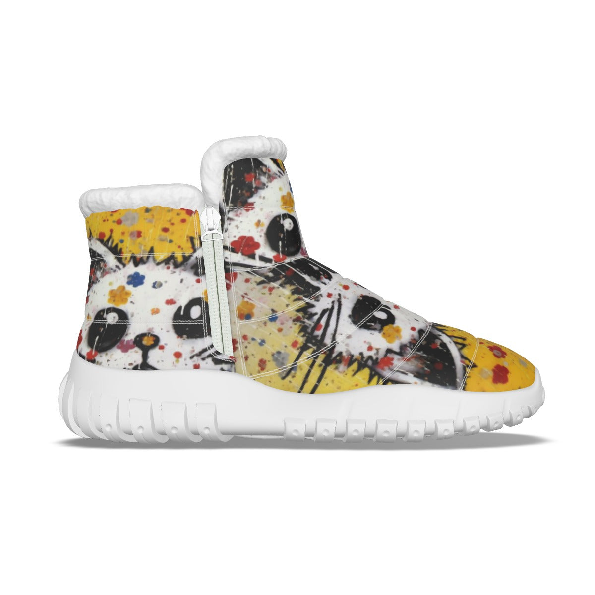 LCM23 Pretty Kitty All-Over Print Women's Zip-up Snow Boots