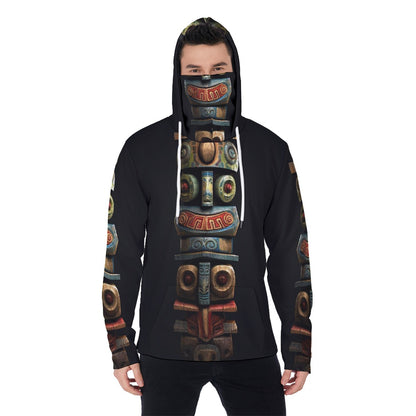 LCM23 Tribal Two All-Over Print Men's Pullover Hoodie With Mask