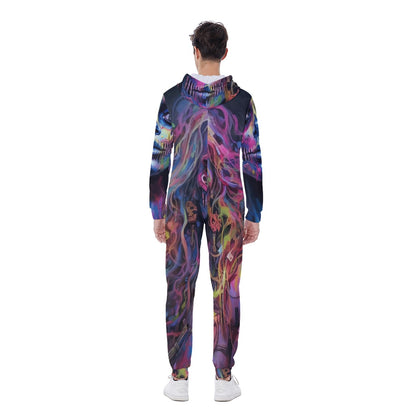 LCM23 Zombie Walker All-Over Print Men's Hooded Jumpsuit