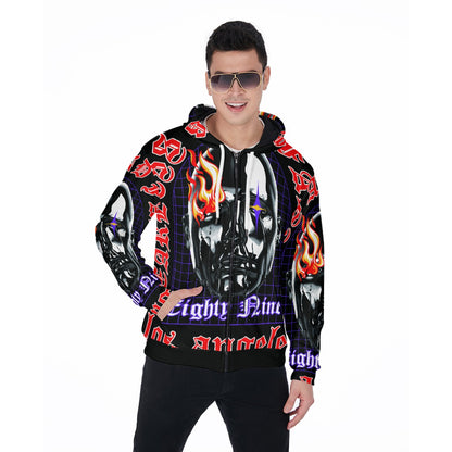 LCM23 89' All-Over Print Zip Up Hoodie With Pocket