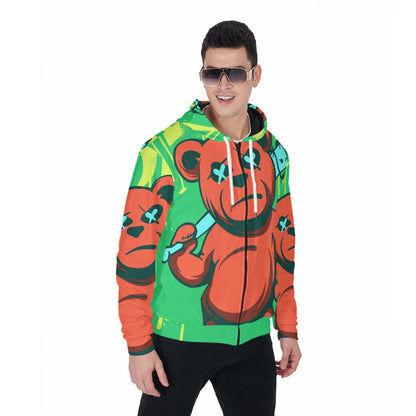 LCM23 Say What?  All-Over Print Zip Up Hoodie With Pocket