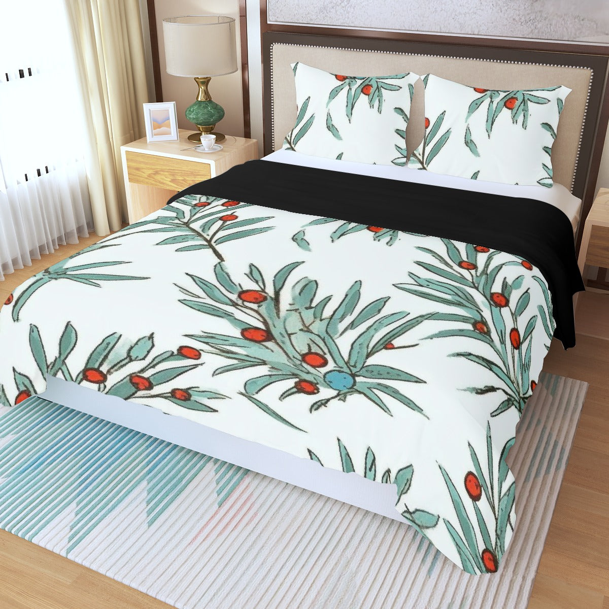 LCM23 Xmas Berry Three Piece Duvet Bedding Set