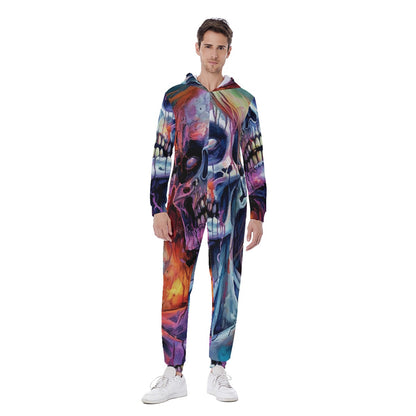 LCM23 She Zombie All-Over Print Men's Hooded Jumpsuit