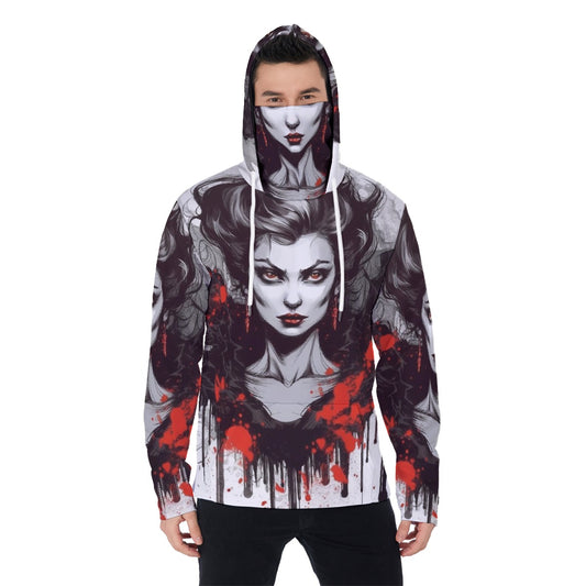 LCM23 Ms. V. All-Over Print Men's Pullover Hoodie With Mask