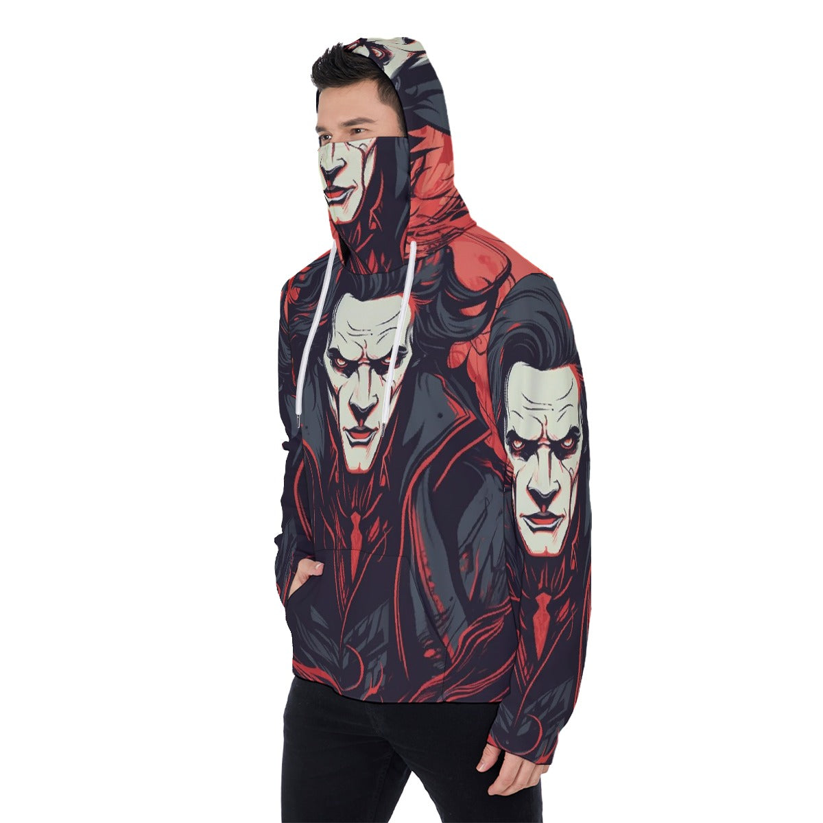 LCM23 Mr. V. All-Over Print Men's Pullover Hoodie With Mask