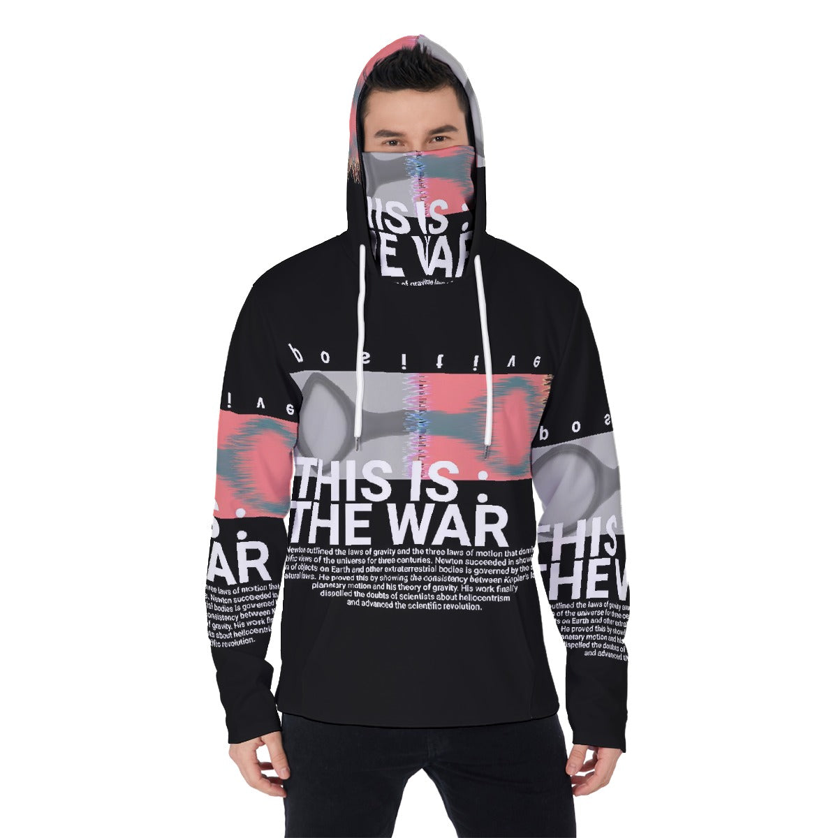 LCM23 This Is The War All-Over Print Men's Pullover Hoodie With Mask