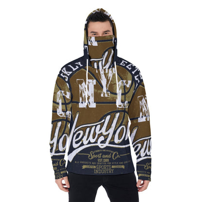 LCM23 NYC Sport Co All-Over Print Men's Pullover Hoodie With Mask