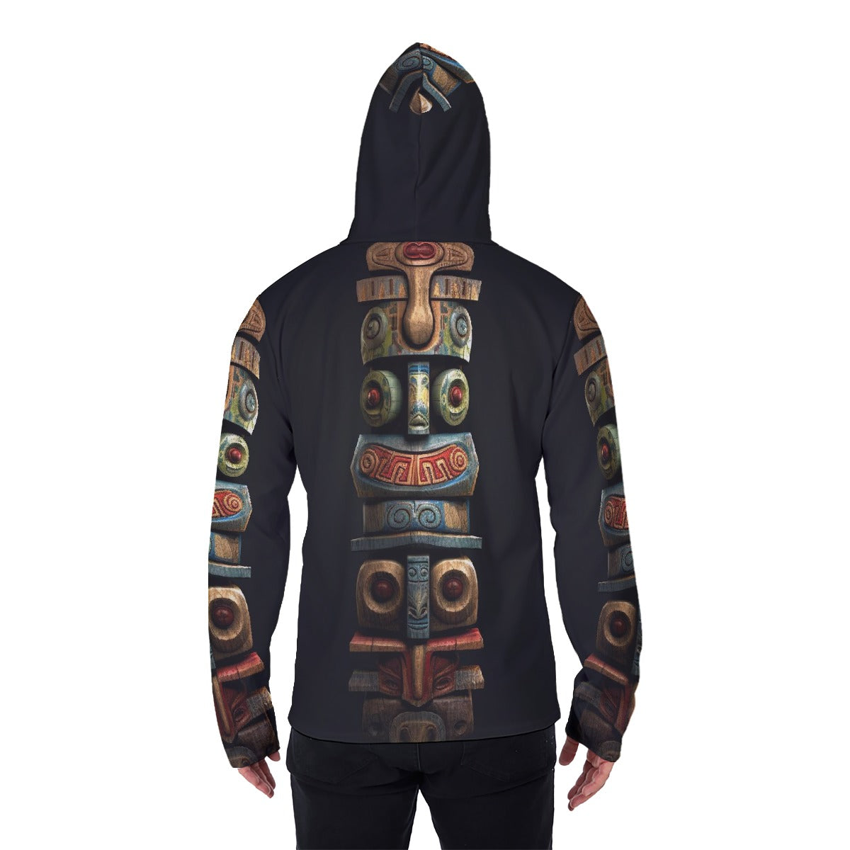 LCM23 Tribal Two All-Over Print Men's Pullover Hoodie With Mask