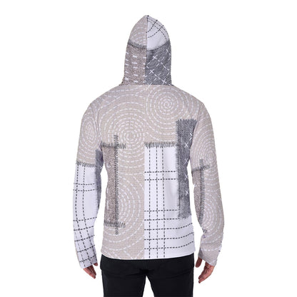 LCM23 Patchwork All-Over Print Men's Pullover Hoodie With Mask