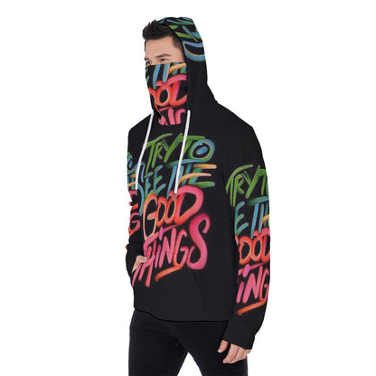 LCM23 The Good Things All-Over Print Men's Pullover Hoodie With Mask