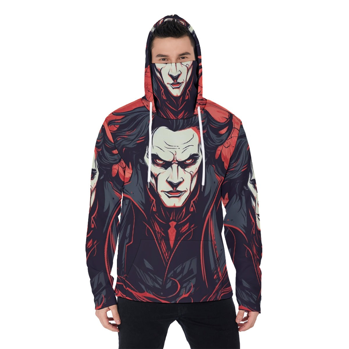 LCM23 Mr. V. All-Over Print Men's Pullover Hoodie With Mask