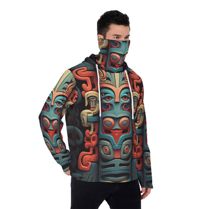 LCM23 Tribal One All-Over Print Men's Pullover Hoodie With Mask