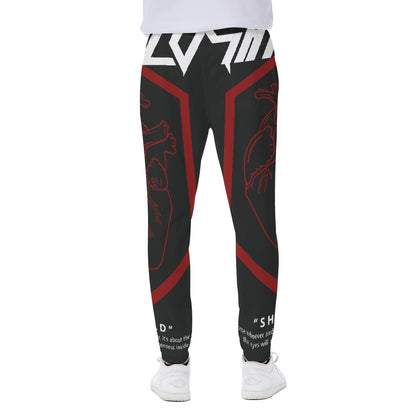 LCM23 Hearbeat All-Over Print Men's Closed Bottom Light Weight Jogger