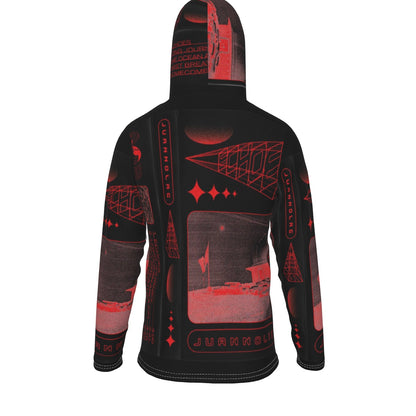 LCM23 Red Five Star All-Over Print Men's Pullover Hoodie With Mask