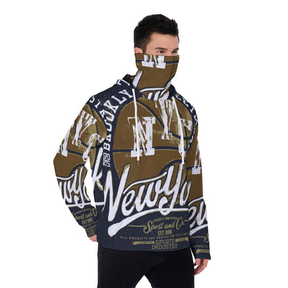 LCM23 NYC Sport Co All-Over Print Men's Pullover Hoodie With Mask