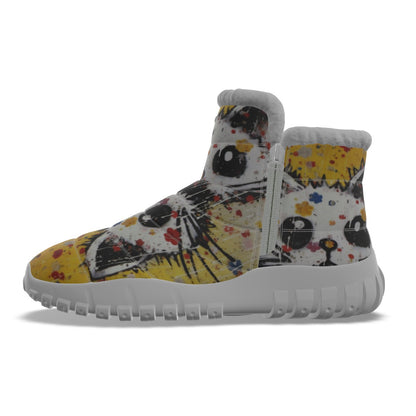 LCM23 Pretty Kitty All-Over Print Women's Zip-up Snow Boots