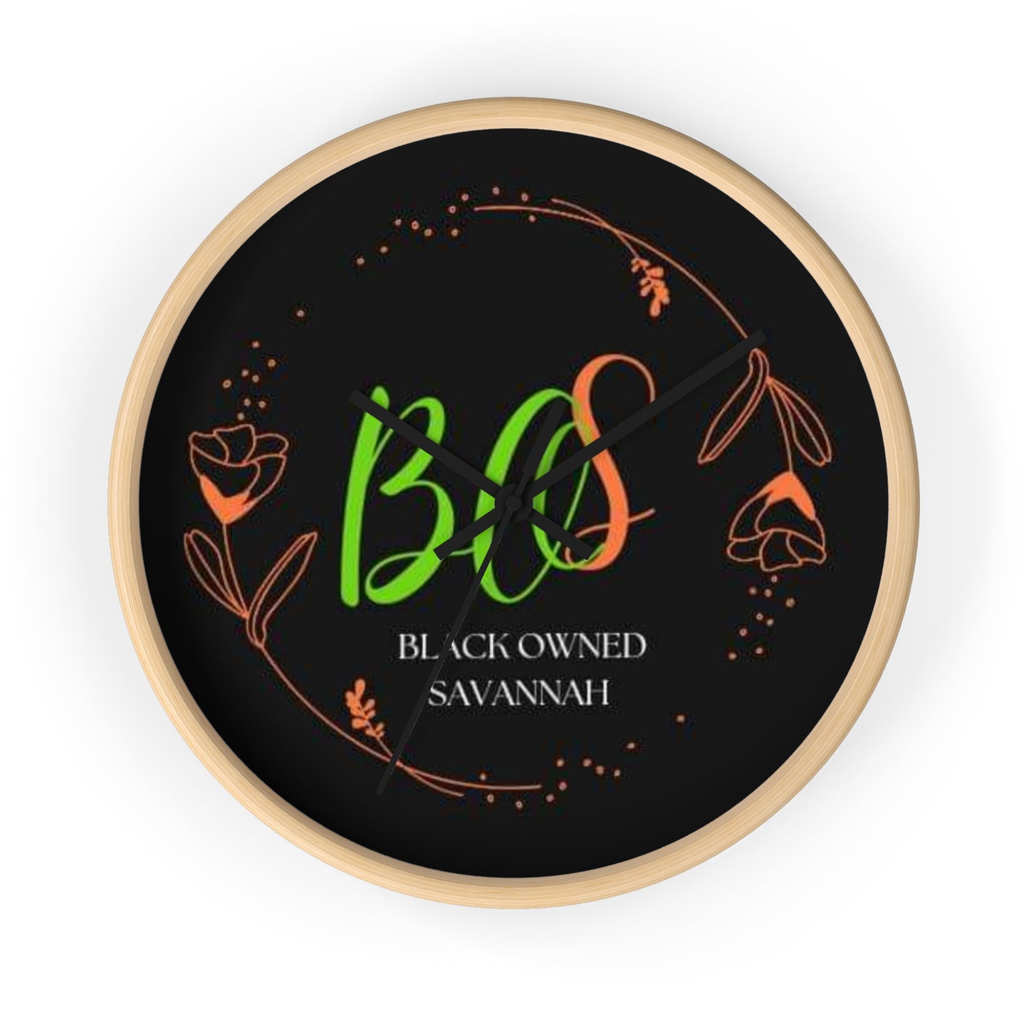 Black Owned Savannah  "BOS" Wall Clock