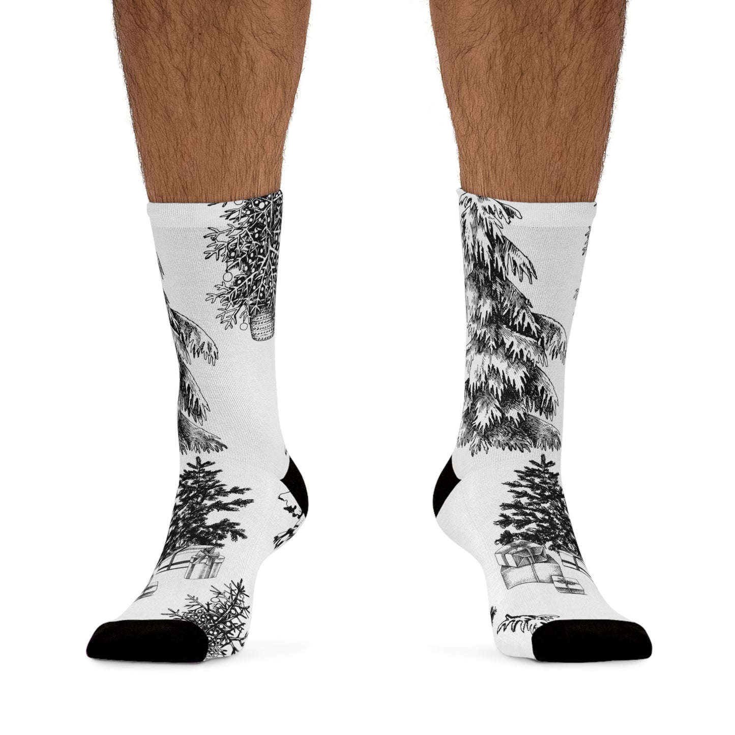 LCM23 White Xmas Recycled Poly Socks