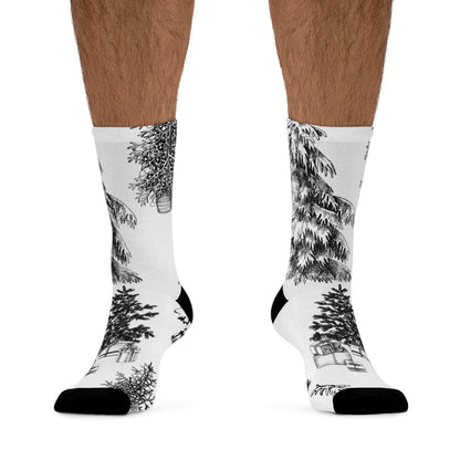 LCM23 White Xmas Recycled Poly Socks