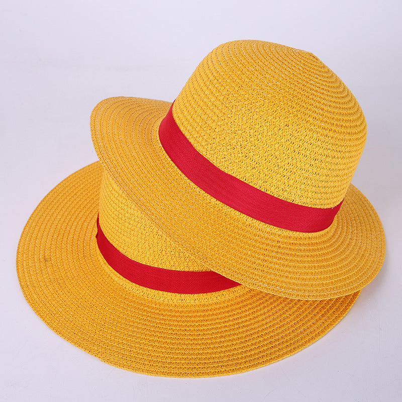 Anime Luffy Anime Cosplay Straw Boater Beach Hat C