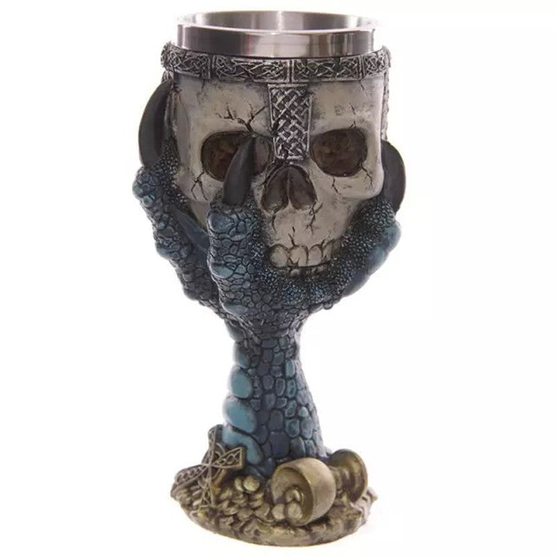 Horrible Resin Stainless Steel Wine Glass Horror Cup Skull Goblet