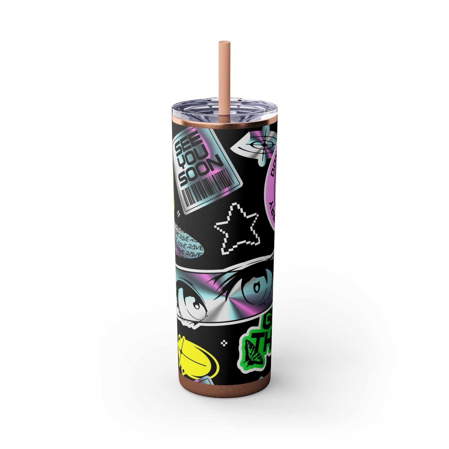 LCM23 School VIbes Skinny Tumbler with Straw, 20oz