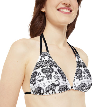 LCM23 African Elephant Print Strappy Bikini Set (AOP)